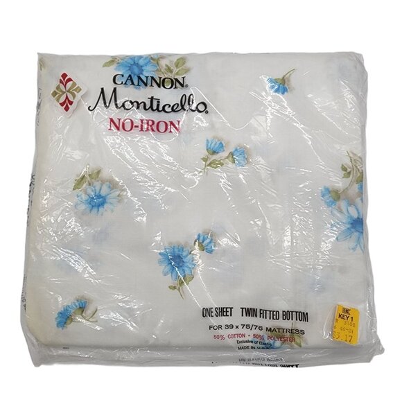 Cannon Monticello No-Iron Twin Fitted Bottom Sheet 39x75/76 - Picture 1 of 4